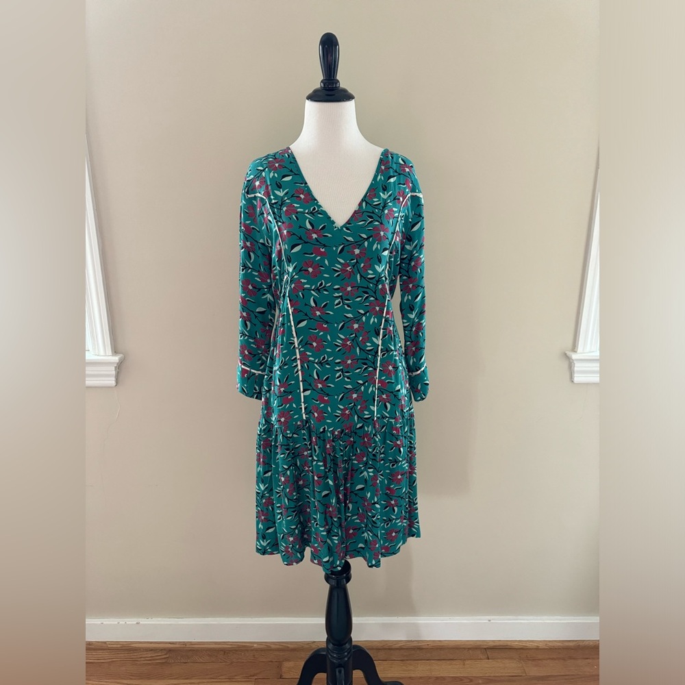 Stella Forest Paris Green Floral Print Dress – Size 6